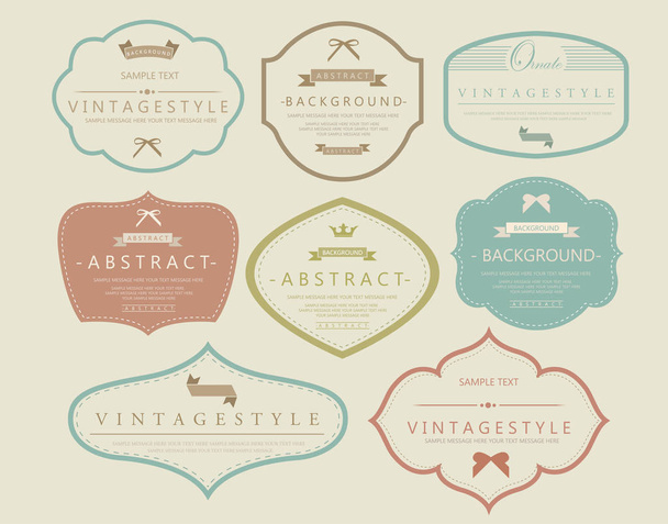 Set of vintage and retro badges, labels, background design in pastel color with sample text for marketing retail and brand promotion, create by vector - Wektor, obraz