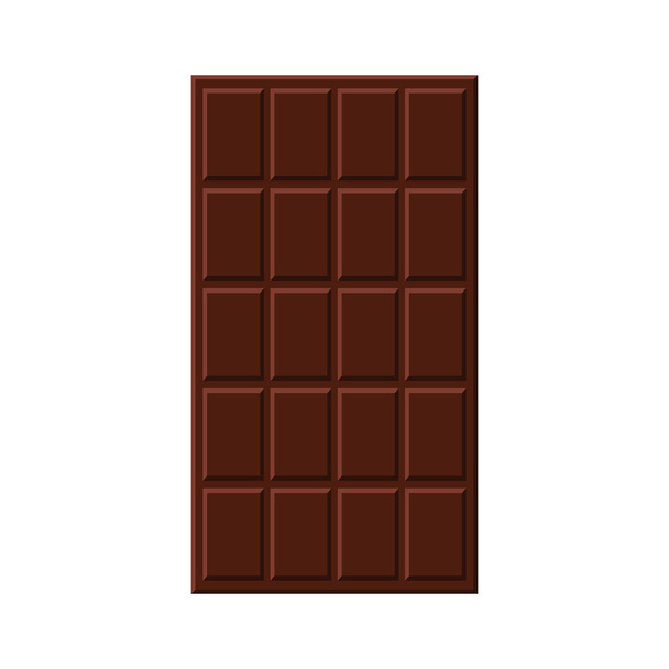 Chocolate bar isolated on white background, vector illustration. - Vector, Image