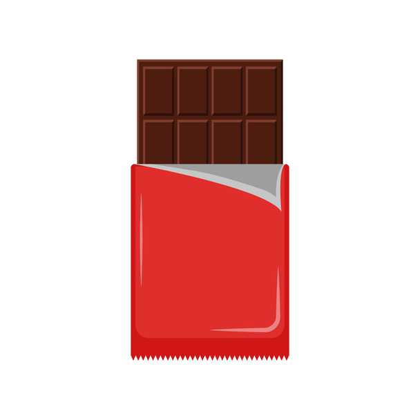 Csokoládé bar elszigetelt fehér, lapos design vektor illusztráció. - Vektor, kép
