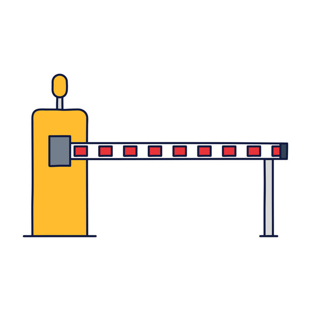 Ícone de estoque vetorial de portão de barreira branco-vermelho. Organização e closi
 - Vetor, Imagem