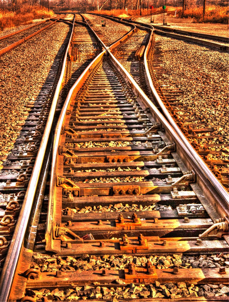 Railroad Tracks Hdr - Foto, afbeelding