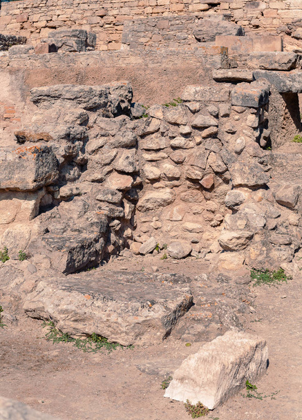 Απλή άποψη του ναού της Κνωσού ερείπια στοιχείων στο Ηράκλειο, Ελλάδα - Φωτογραφία, εικόνα