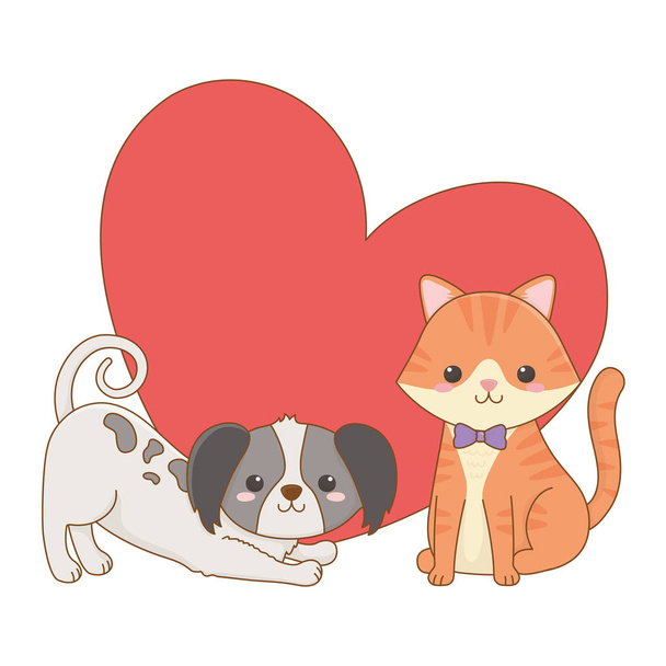 Isolated cat and dog cartoon design - ベクター画像