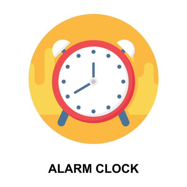 Morning alert analog alarm clock in flat rounded vector design  - Vektor, Bild