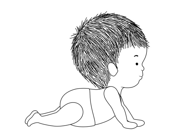 Cute baby boy with diaper vector design - Vector, Image