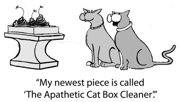 Dibujos animados ilustración. Nueva escultura de gato
 - Foto, imagen