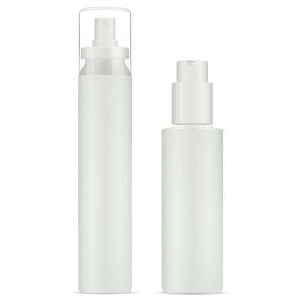 Cosmetic sprayer and dispenser pump bottle set - Вектор,изображение