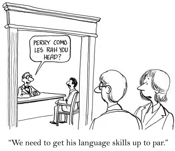 "Precisamos de ter as suas competências linguísticas ao mesmo nível.
." - Foto, Imagem