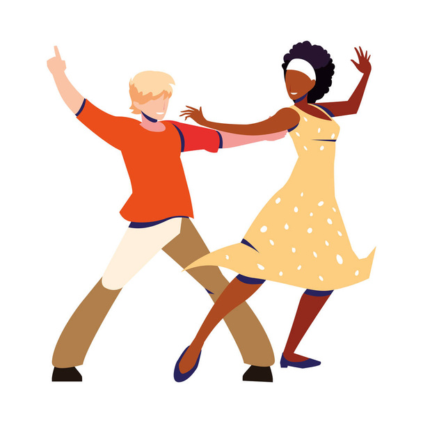 coppia di persone in posa di ballare su sfondo bianco
 - Vettoriali, immagini