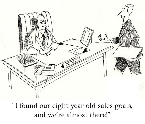 "I found our eight year old sales goals, and we're almost there!" - Zdjęcie, obraz