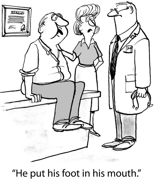 Man at the doctor. Cartoon illustration - Photo, Image