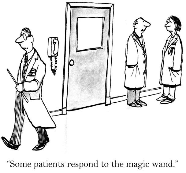 Cartoon illustratie. artsen in de lobby van het ziekenhuis - Foto, afbeelding