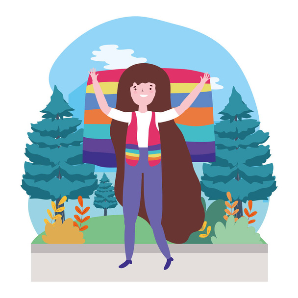 Woman supporting lgtbi march design vector illustration - Vector, Image