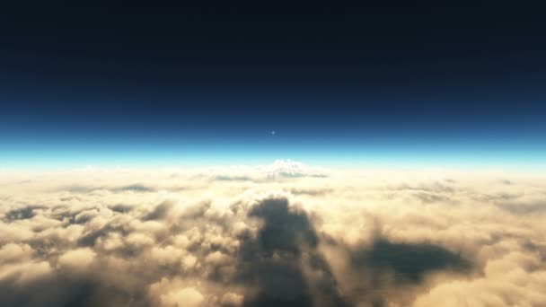 fliegen über den Sonnenuntergang Wolken Sonnenstrahl 4k - Filmmaterial, Video