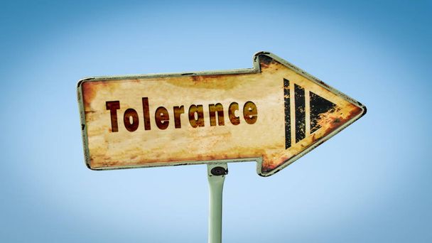 Straatnaambord aan tolerantie - Foto, afbeelding