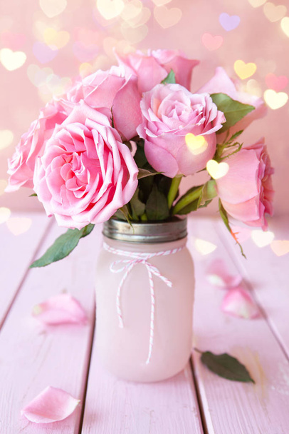 Bunch of pink roses - Photo, image