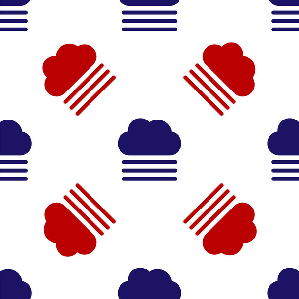 Azul y rojo Niebla y nube icono aislado patrón sin costuras sobre fondo blanco. Ilustración vectorial
 - Vector, imagen
