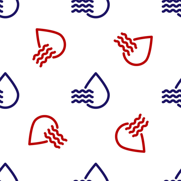 Bleu et rouge Icône de pourcentage de goutte d'eau isolé motif sans couture sur fond blanc. Analyse d'humidité. Illustration vectorielle
 - Vecteur, image