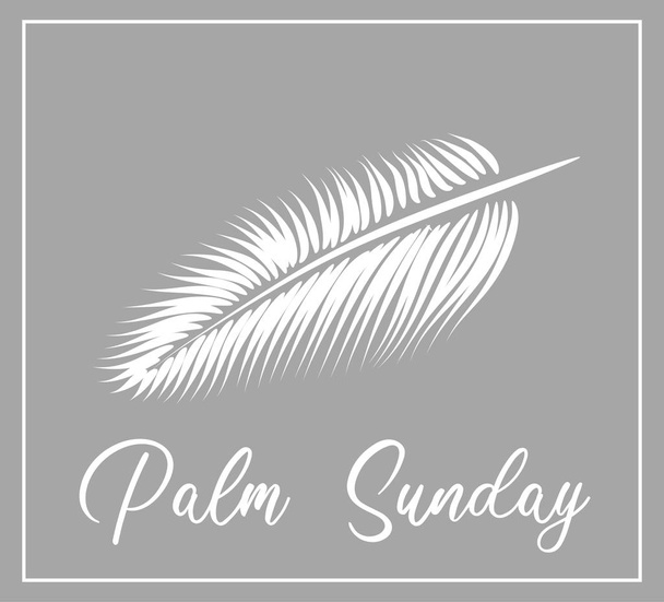 Palm Sunday. The week before Easter. banner or card. palm leaf. - Вектор, зображення