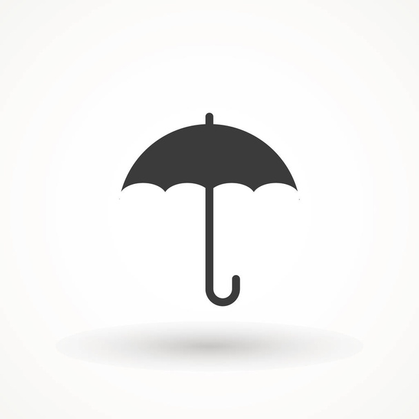 Umbrella icon vector. Rain protection. Black and white silhouette flat design. - Διάνυσμα, εικόνα