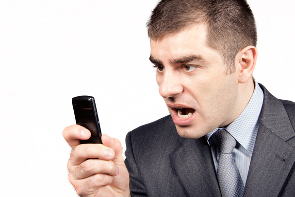 stressato uomo d'affari urla al telefono
 - Foto, immagini
