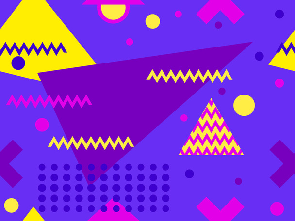 Memphis seamless pattern. Retro background, geometric shapes in the style of memphis 80s and 90s. Vector illustration - ベクター画像