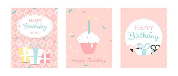 Birthday greeting cards  - Вектор,изображение