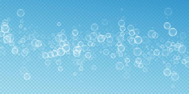 Willekeurige zeepbellen abstracte achtergrond. Blaas b - Vector, afbeelding