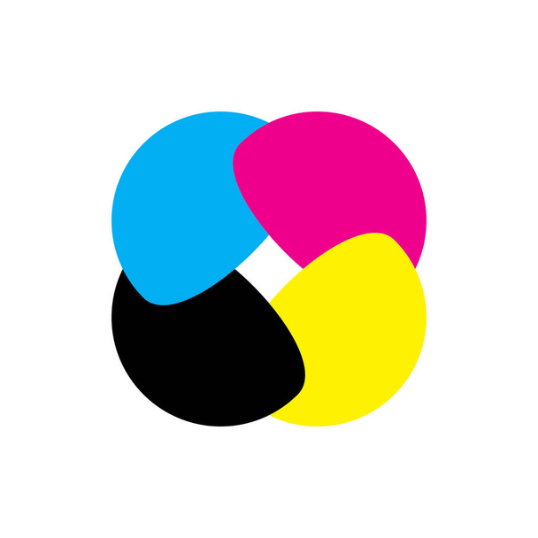 Rotação CMYK vetor de design de logotipo de cor - Vetor, Imagem