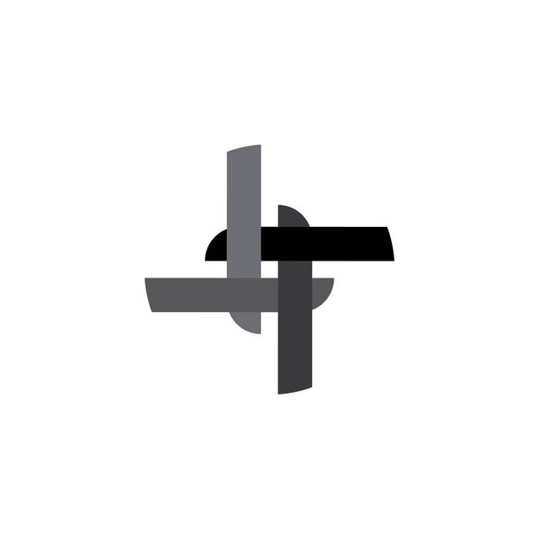 Rotation F lettre logo design vecteur - Vecteur, image
