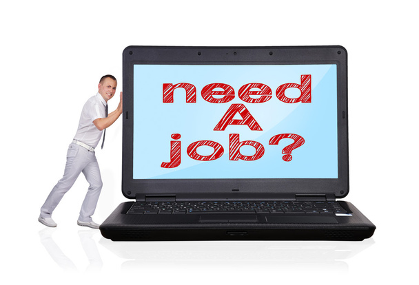 laptop with need a job - Foto, afbeelding