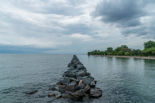 Dramatic Cloudy Sky over Ottawa River in Toronto Canada - Photo, Image