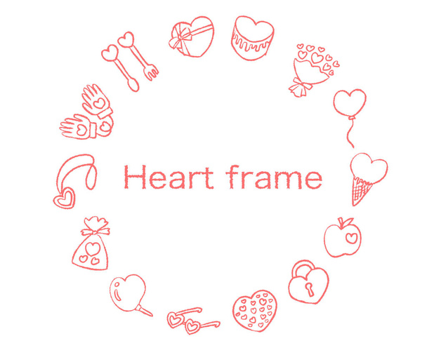 Marco de corazón rosa con texto
 - Vector, Imagen