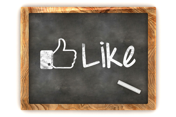 Blackboard showing "Like us" as used in social networks - Photo, Image