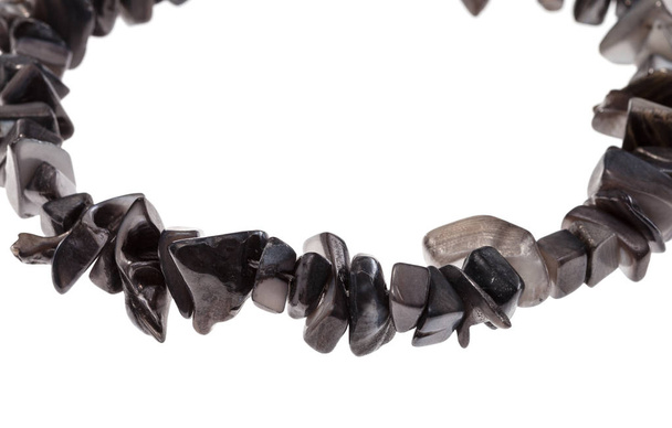 chaîne de perles de morceaux de nacre gris naturel
 - Photo, image