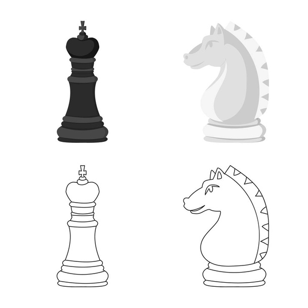 Vector illustration of checkmate and thin symbol. Collection of checkmate and target vector icon for stock. - Vector, Image