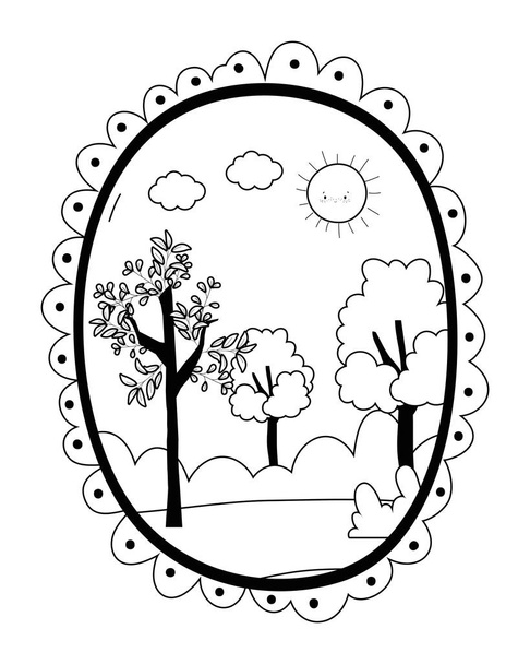 Izolovaný design a stromy v sezóně - Vektor, obrázek