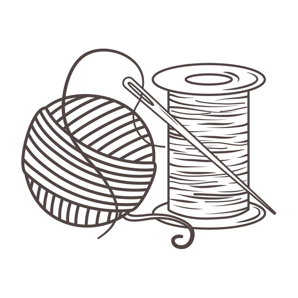 Bola isolada de fios e design de fios
 - Vetor, Imagem