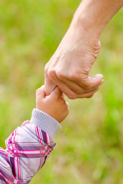 hands Happy parents and child outdoors in the park - Foto, Imagem