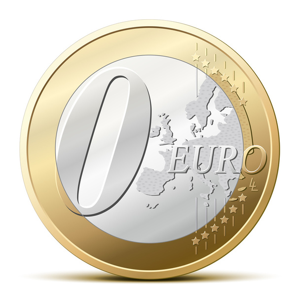 0 Euro coin - Vector, Image