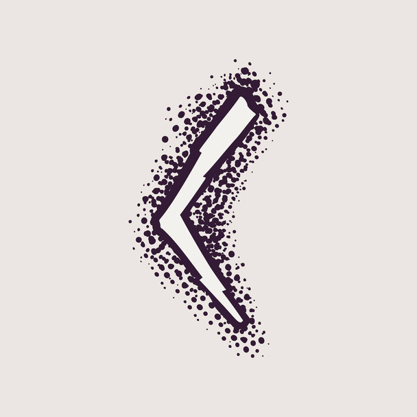 Letter C rune logo on the dots background. - Vector, Image