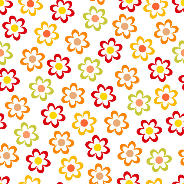 Χαριτωμένο απλό μοτίβο λουλούδια - Διάνυσμα, εικόνα