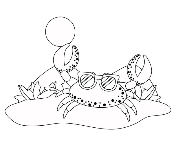 Illustration vectorielle isolée de dessin animé de crabe
 - Vecteur, image