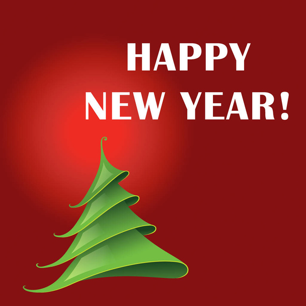 Cartão postal de Ano Novo com uma árvore de Natal
 - Foto, Imagem