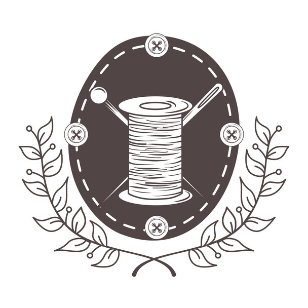 Isolated tailor shop thread and needle design - Vector, Image