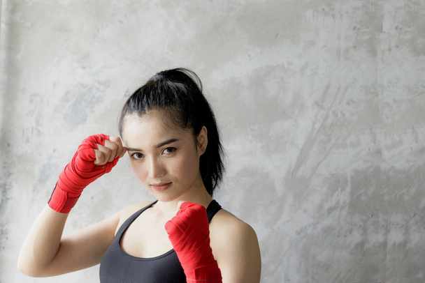 Girl in boxing training in the gym. - Photo, Image