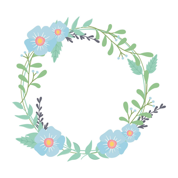 Isolated flowers wreath vector design - Vector, Image