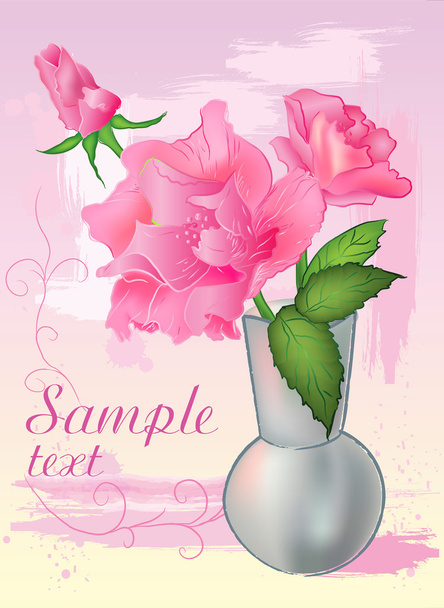 Card with ros - Vetor, Imagem