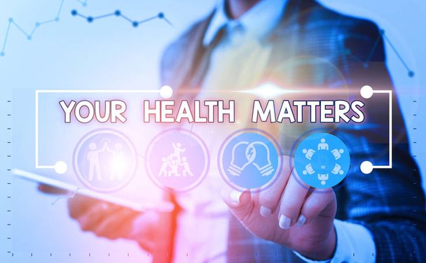 Word writing text Your Health Matters. Business concept for good health is most important among other things. - Photo, Image