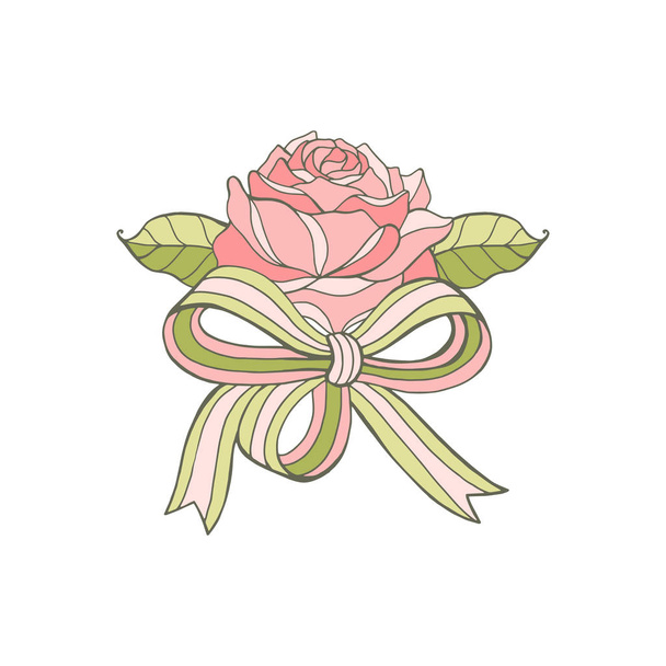 Sketch of rose on a white background. Vector hand draw illustration isolated on white background. - Vektor, obrázek